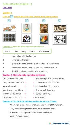 The Secret Garden Chapters 1-3