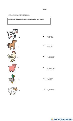 Farm animals and their sounds