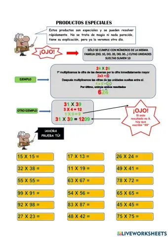 Productos especiales