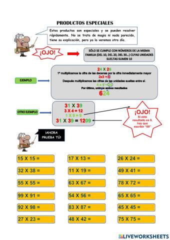 Productos especiales