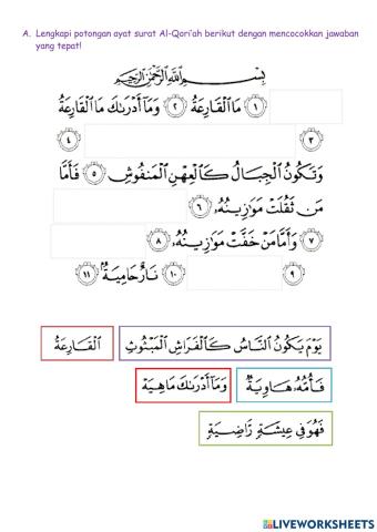 Surat Al-Qori'ah, Al-Adiyat, Az-Zalzalah