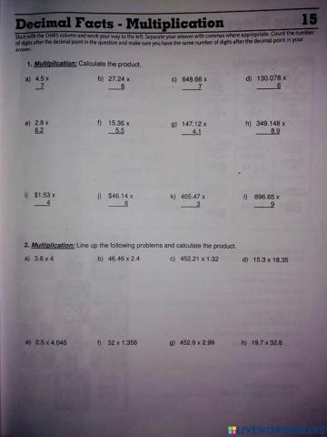 Multiplication of Decimal