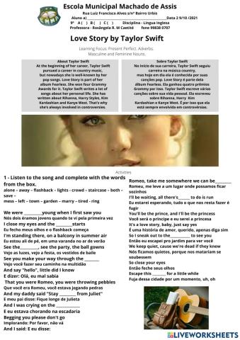 Song Love Story by Taylor Swift