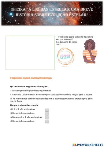 Conhecimentos prévios astronomia