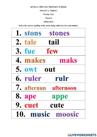 Week 8 term1 weekly test