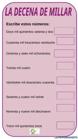 Leer y escribir decenas de millar