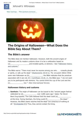 The origins of Halloween