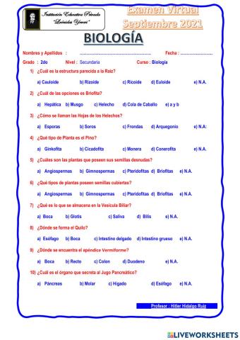Biologia 1ero