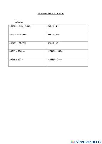 Prueba de calculo