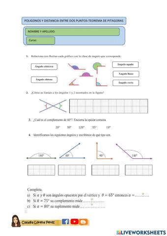 Poligonos y distancia entre dos puntos con teorema de pitagoras