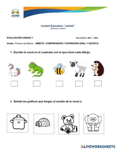 Evaluación Unidad 1 Lengua