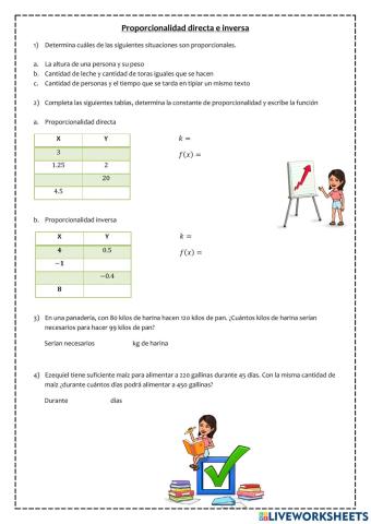 Proporcionalidad directa e inversa