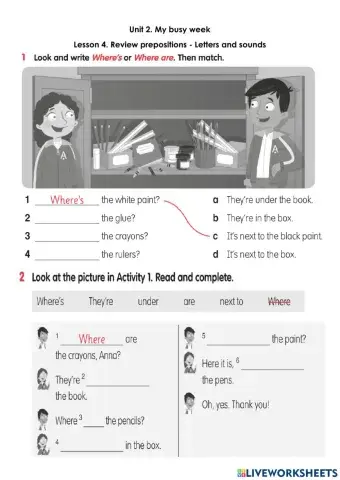 Academy stars 1 Unit 2 lesson 4