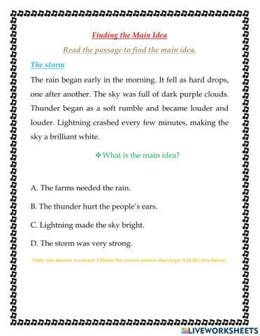 Finding the main idea