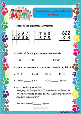 Practicando con Go Math - Lección 15