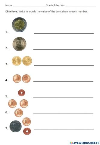 Writing the value of money in words