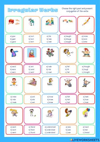 Irregular verbs practice - Past Simple Irregular Verbs