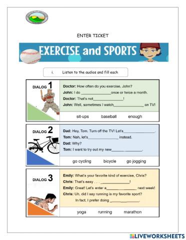 Listening and writing excercise