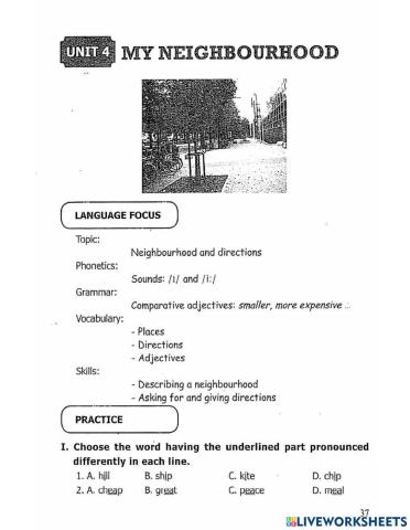 Unit 4: My Neighbourhood