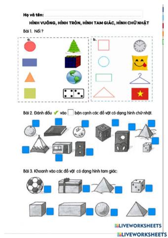 Phiếu ôn Toán cuối tuần