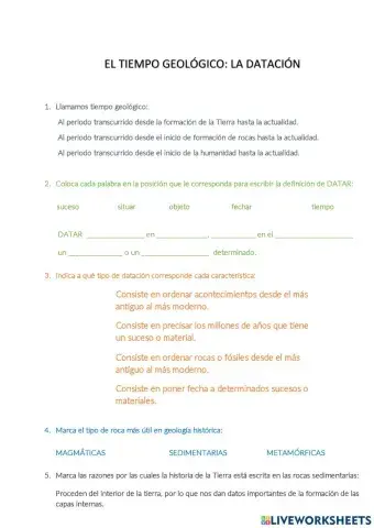Datación y dinámica interna de la tierra