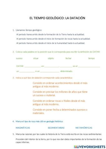 Datación y dinámica interna de la tierra