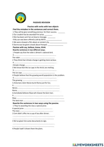 PASSIVE with two objects