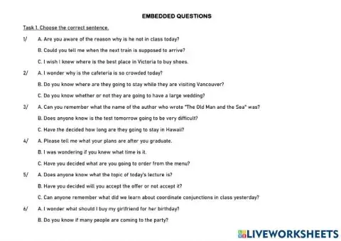 Embedded questions
