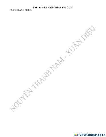 Unit 6: viet nam: then and now