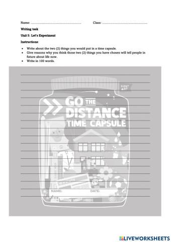 Unit 5: Let's Experiment