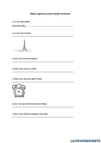 Negative Present Simple Sentences