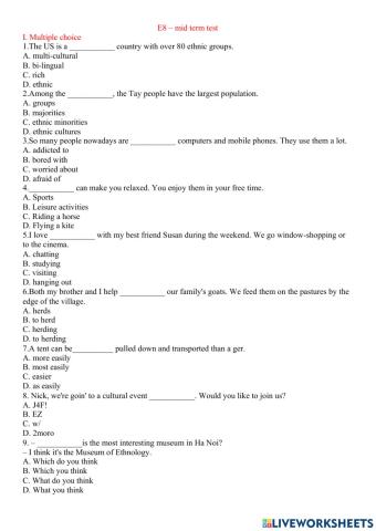 E8 - mid term test 4