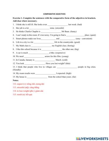 Comparative adjectives