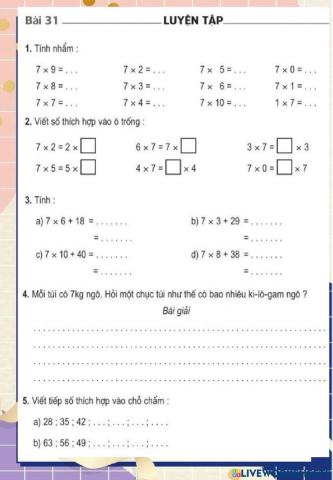 VBT Toán 3 trang 40