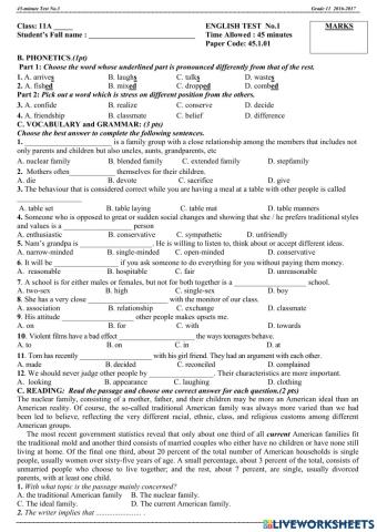 Midterm Test 11 (1st semester)