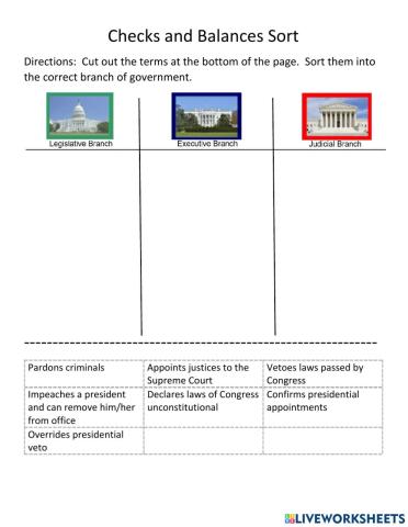 Unit 4B Checks and Balances Sort