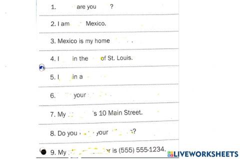 About you words 1-10