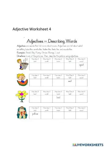 Adjective Worksheet 4