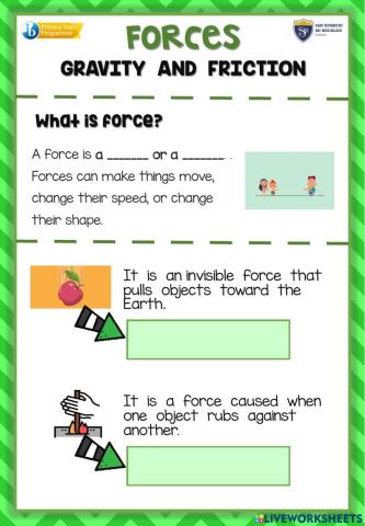 Forces, gravity and Friction