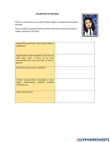 Descripción de Personas