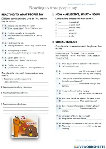 Reacting to what people say