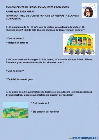 Problemes de sumar i restar