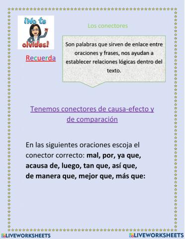 Conectores causa efecto