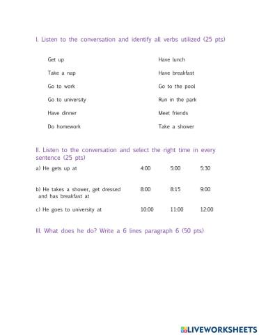 simple present - listening