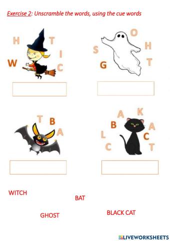 Kid halloween worksheet