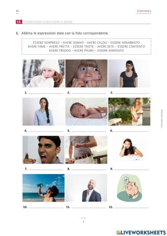 Espressioni con essere e avere