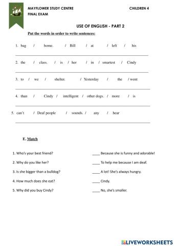 CH4 FINAL EXAM USE 2