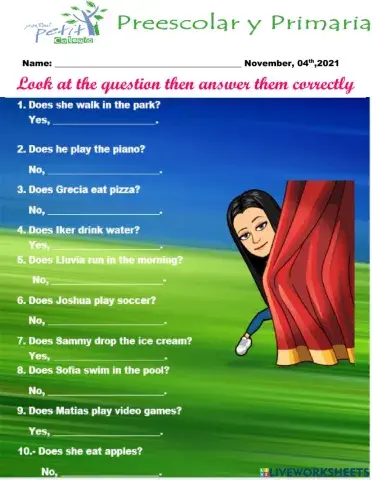 Close questions simple present