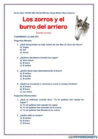 Los zorros y el burro del arriero
