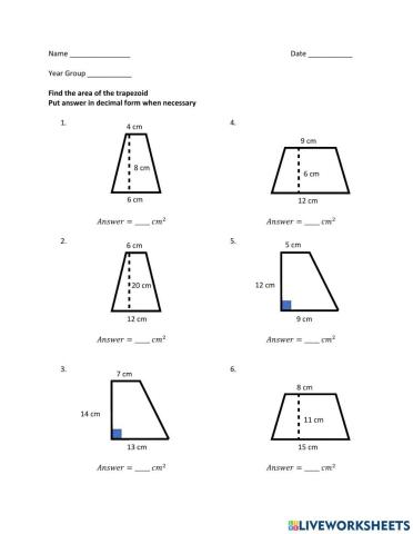 Area - Trapezoids